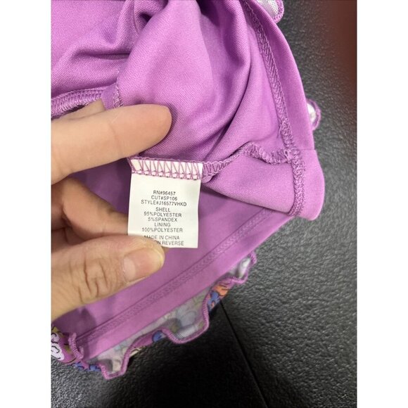 Stitch and Pine Top Womens XL Purple Floral Crop Corset Scalloped Mesh Y2K Fairy - Picture 6 of 9